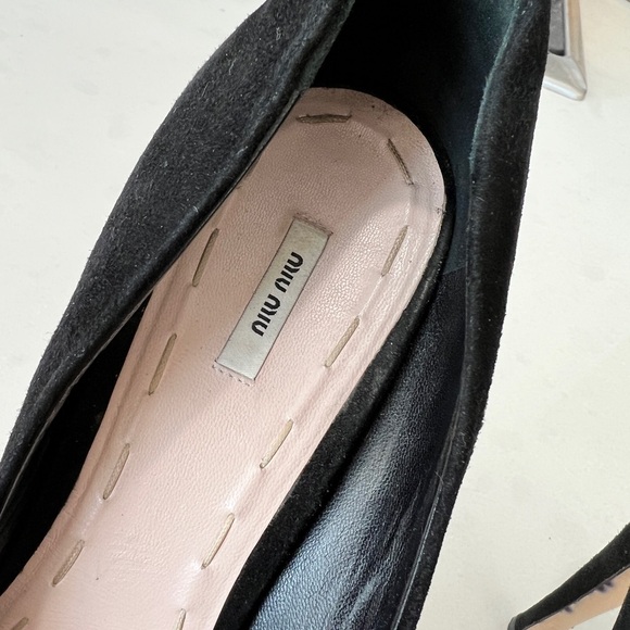 Miu Miu Calzature Donna black suede platform heels - Picture 10 of 11